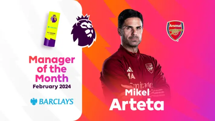 mikel arteta huấn luyện viên của tháng và của năm